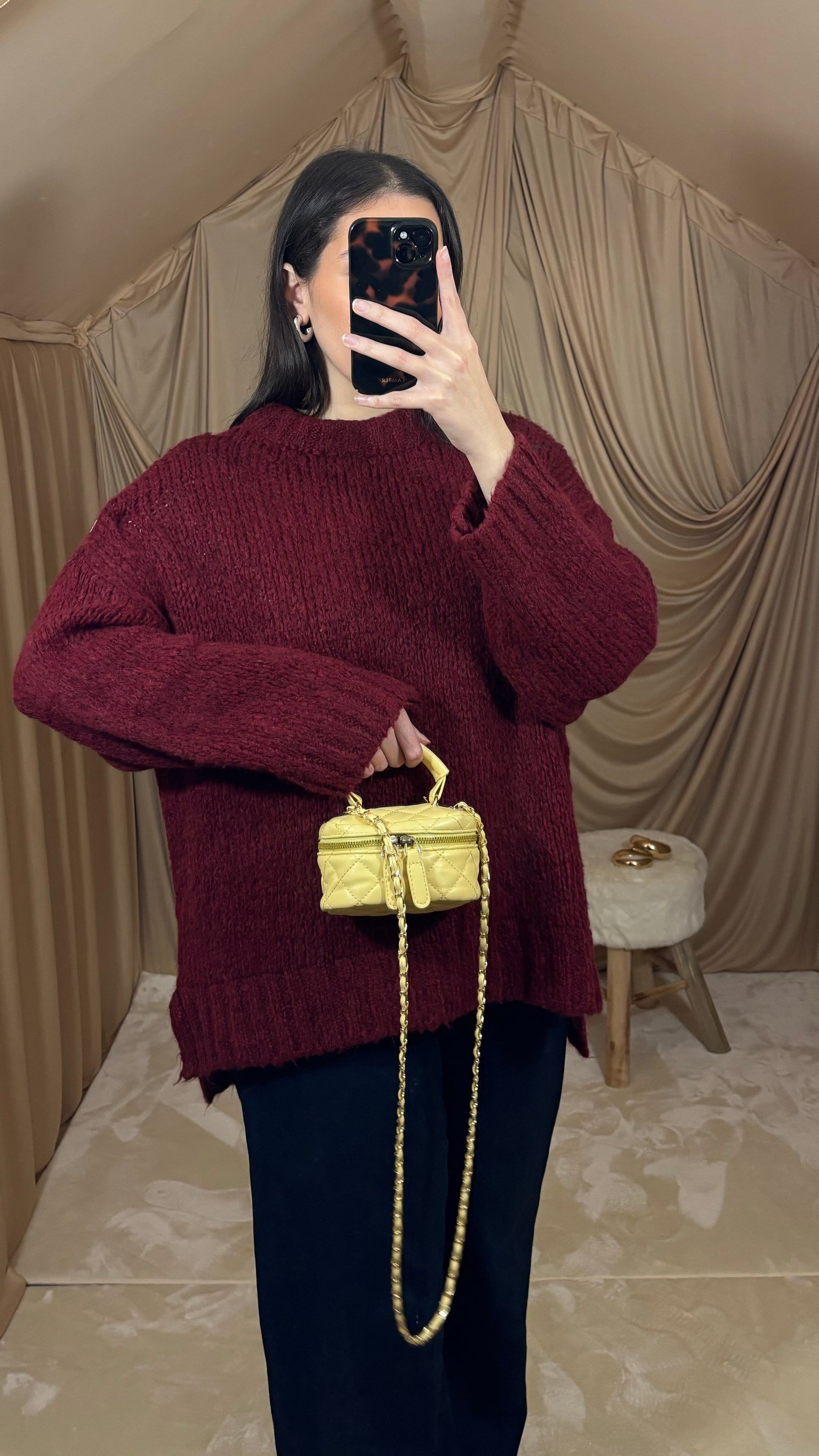 Pull en laine bordeaux