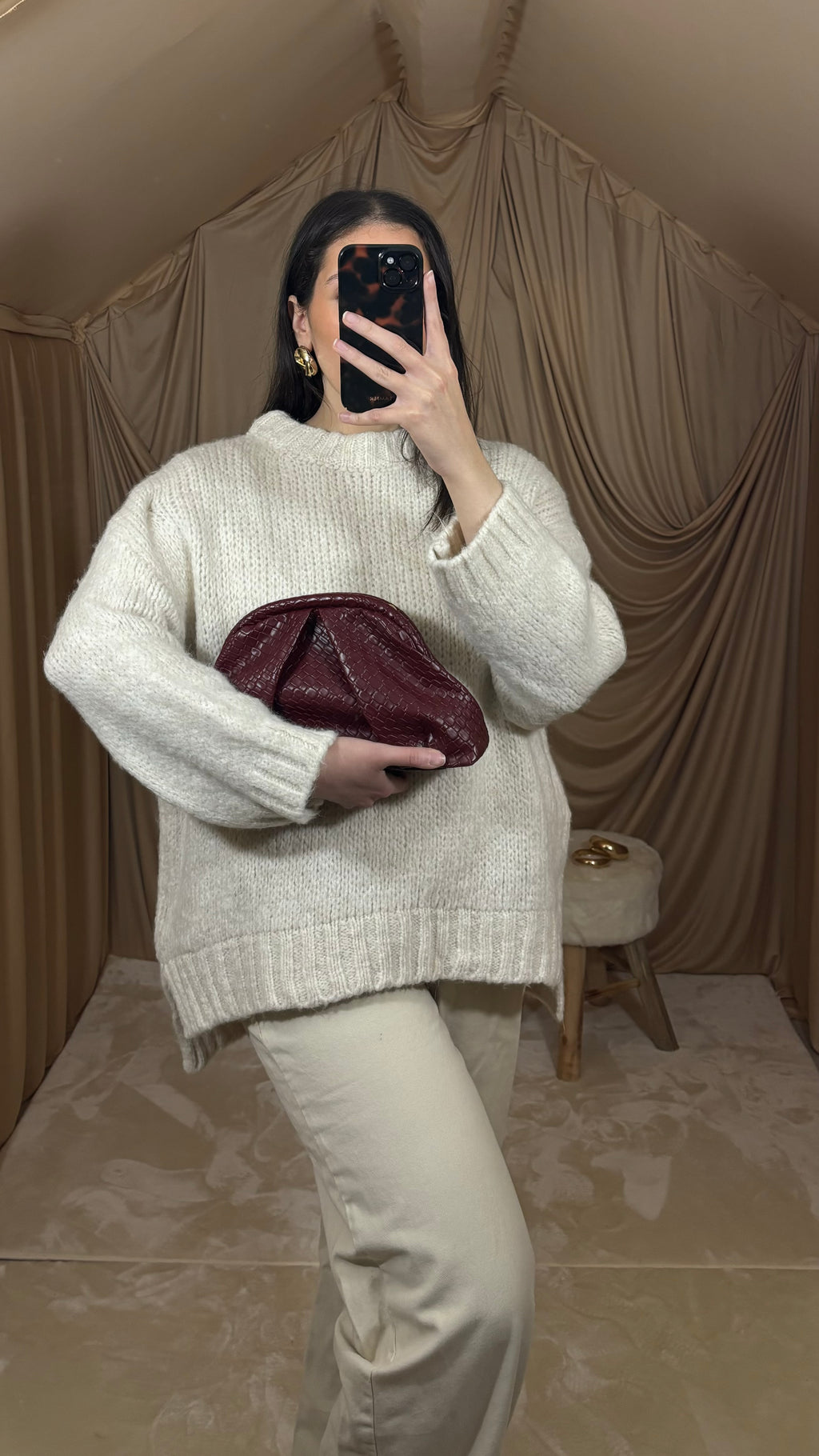 Pull en laine écru