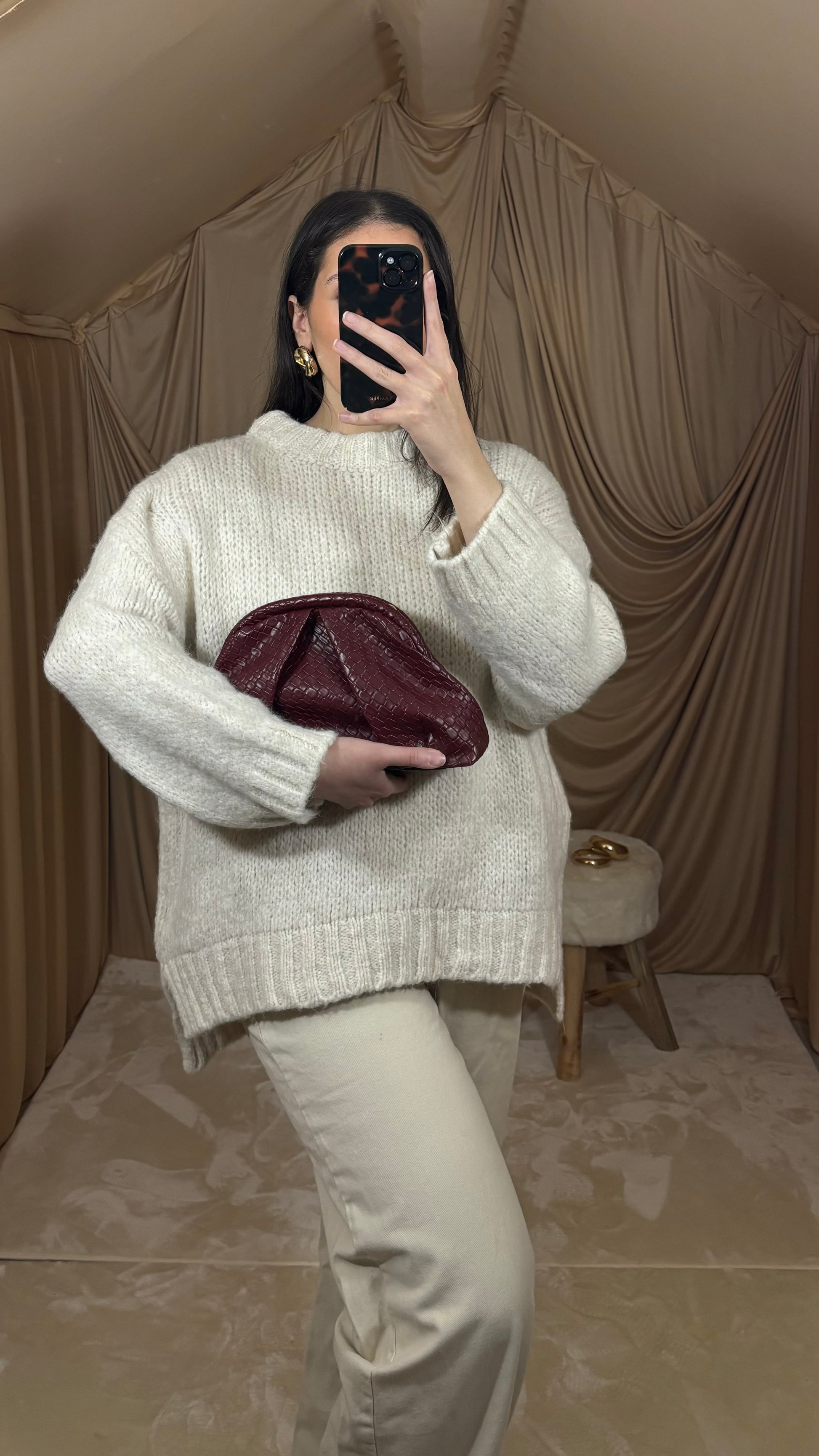Pull en laine écru