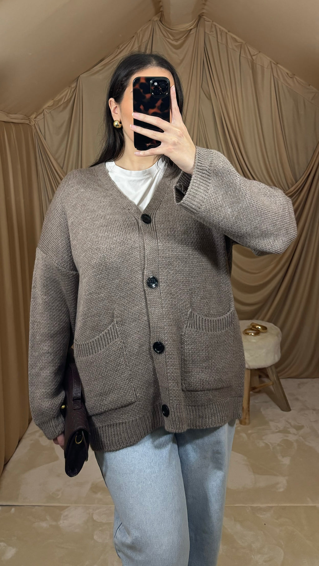 Cardigan taupe