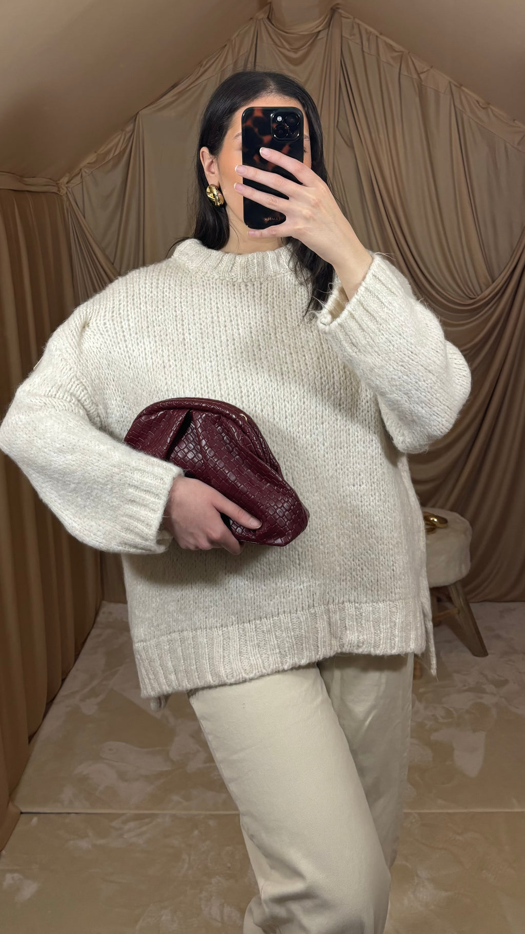 Pull en laine écru