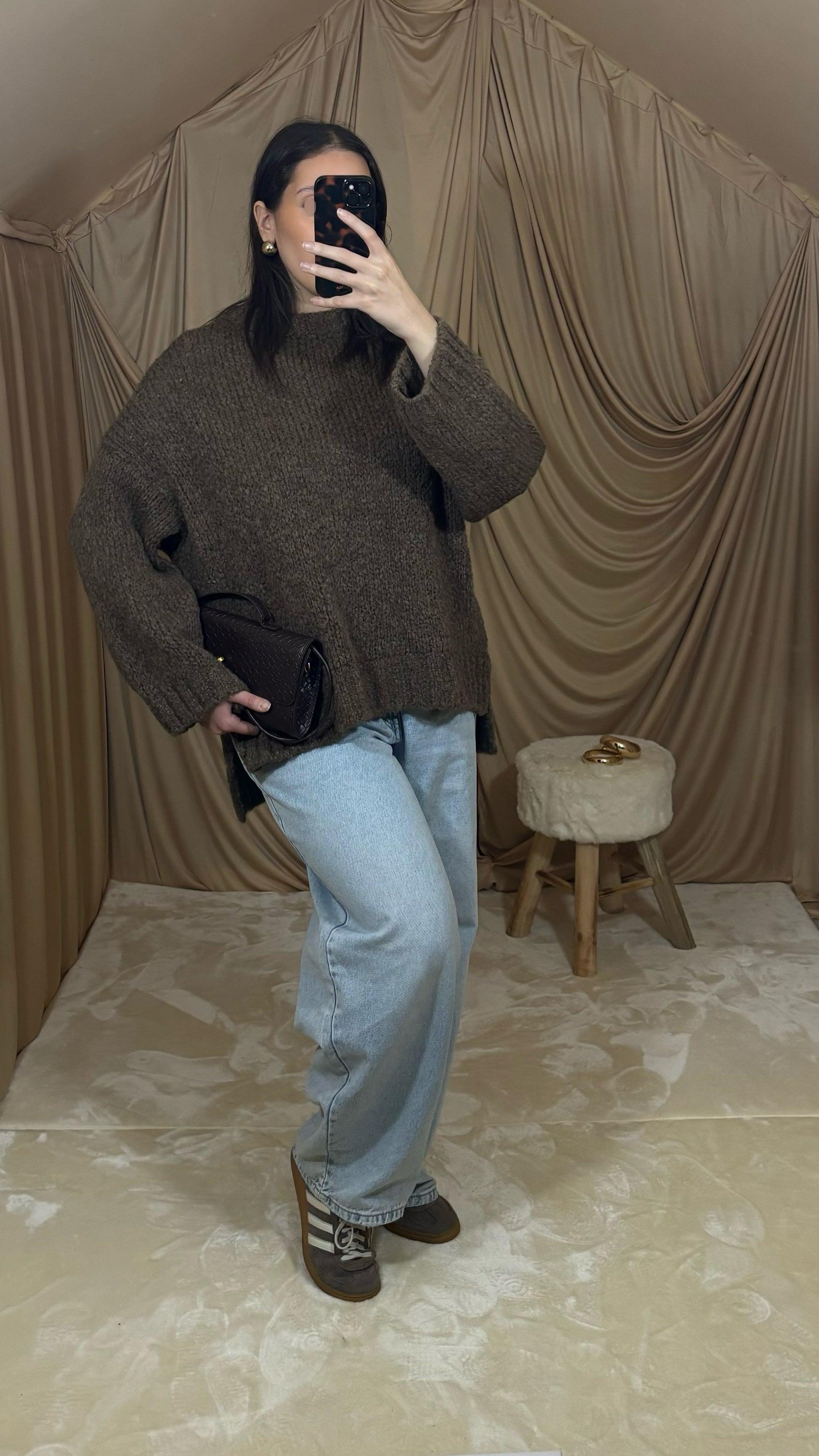 Pull en laine taupe