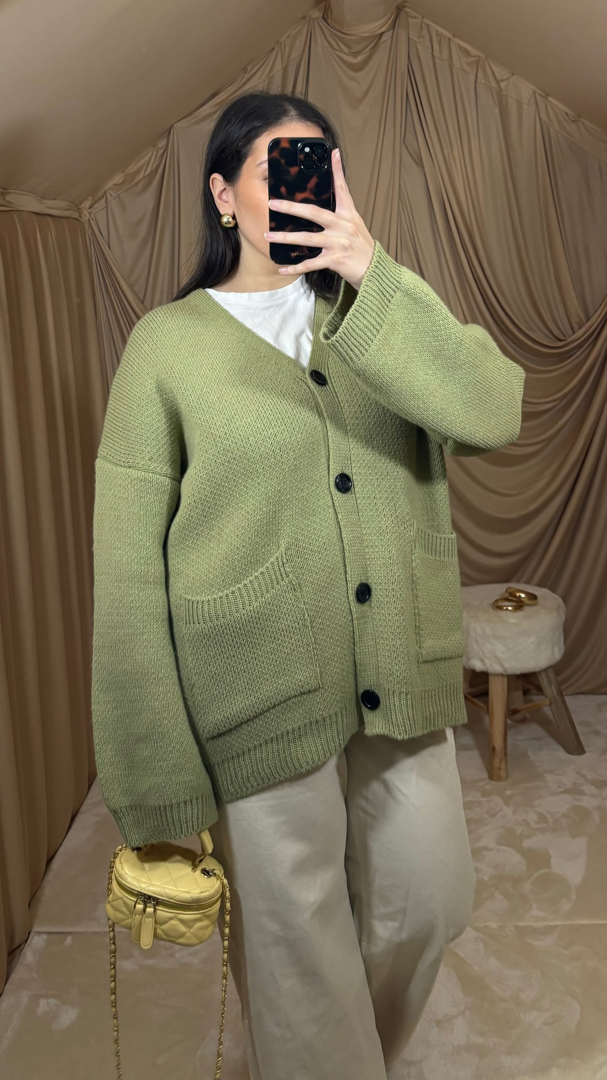 Cardigan olive