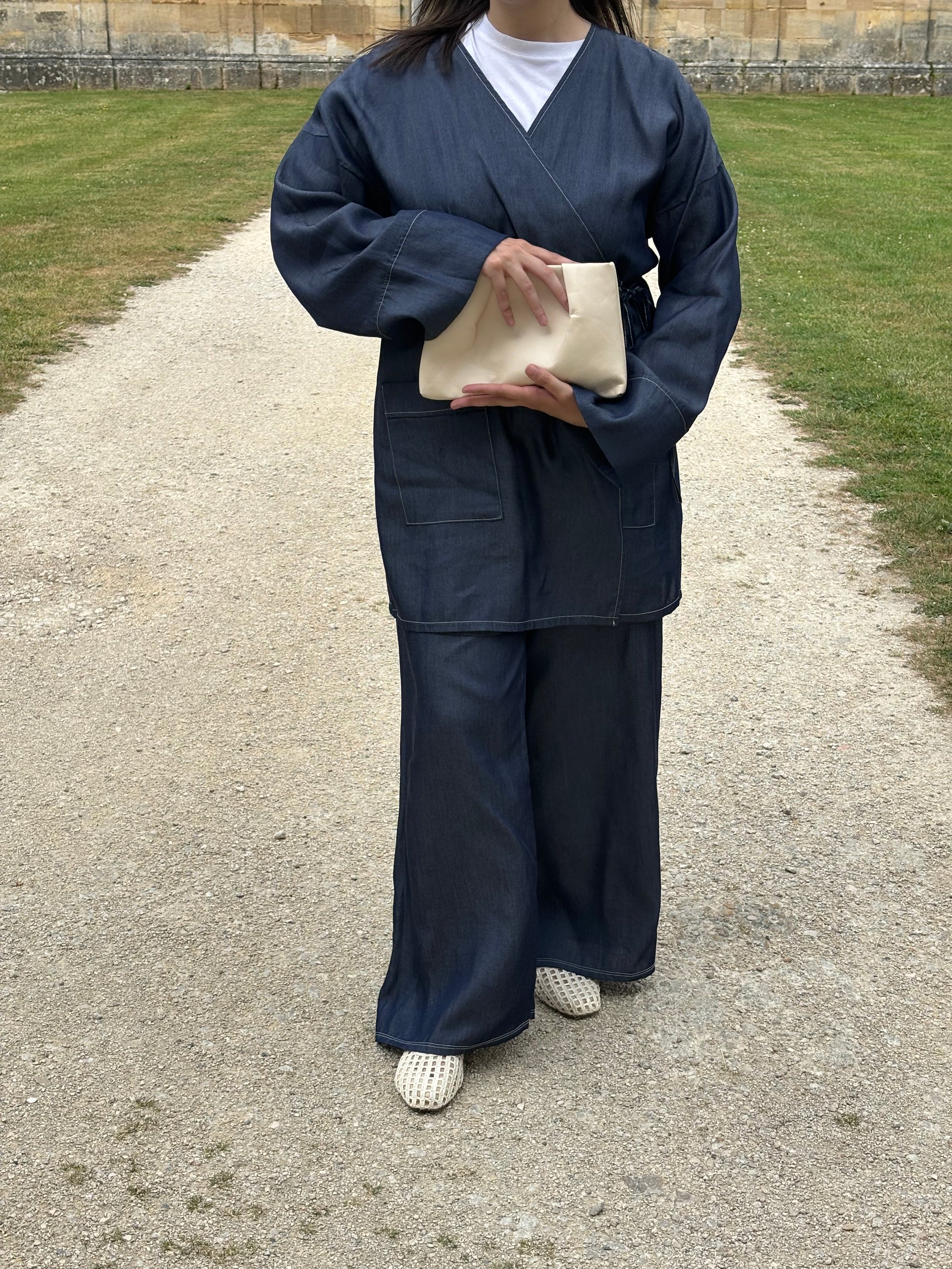 Ensemble kimono bleu