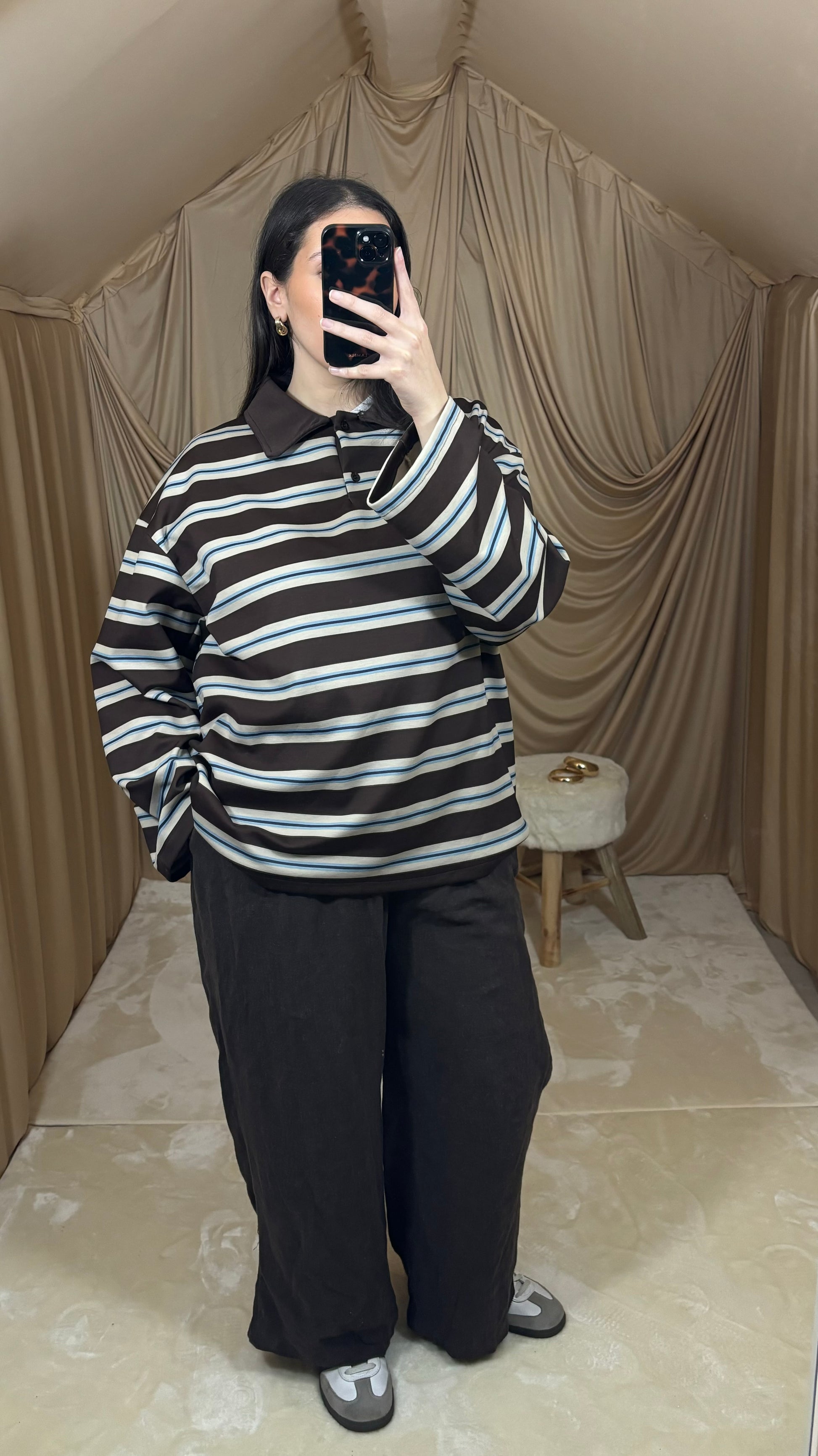 Pull polo marron