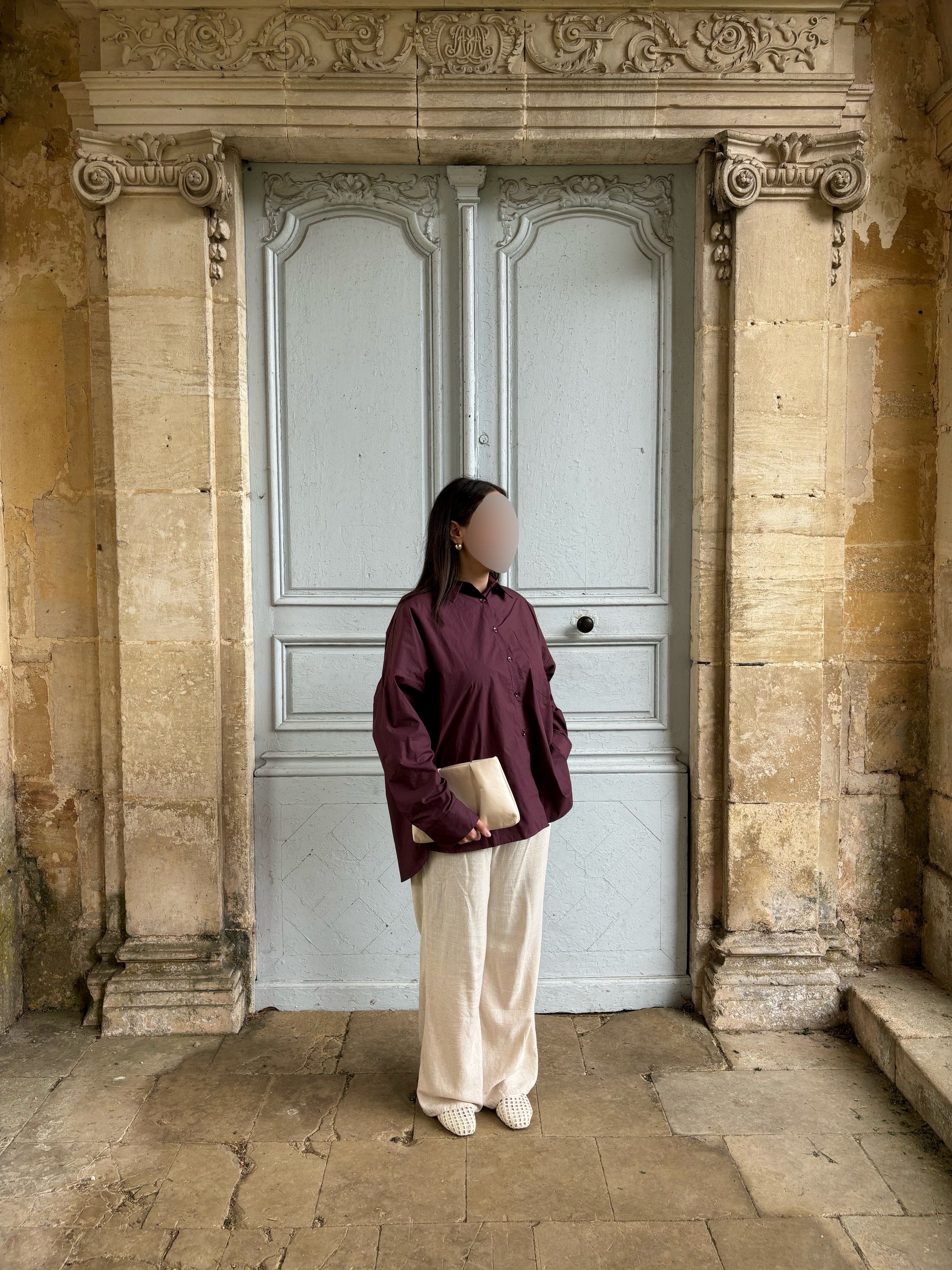 Chemise oversize bordeaux