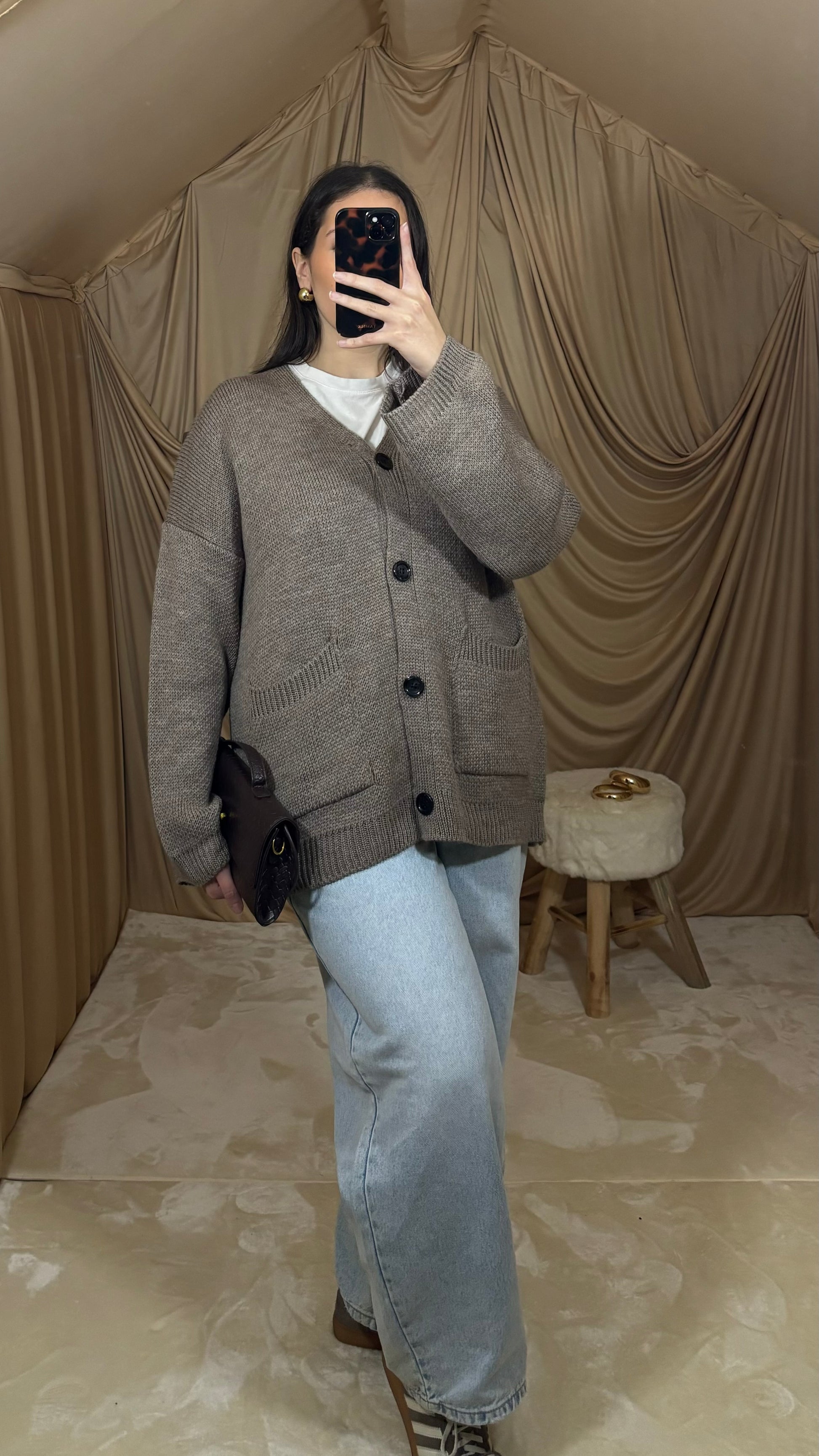 Cardigan taupe