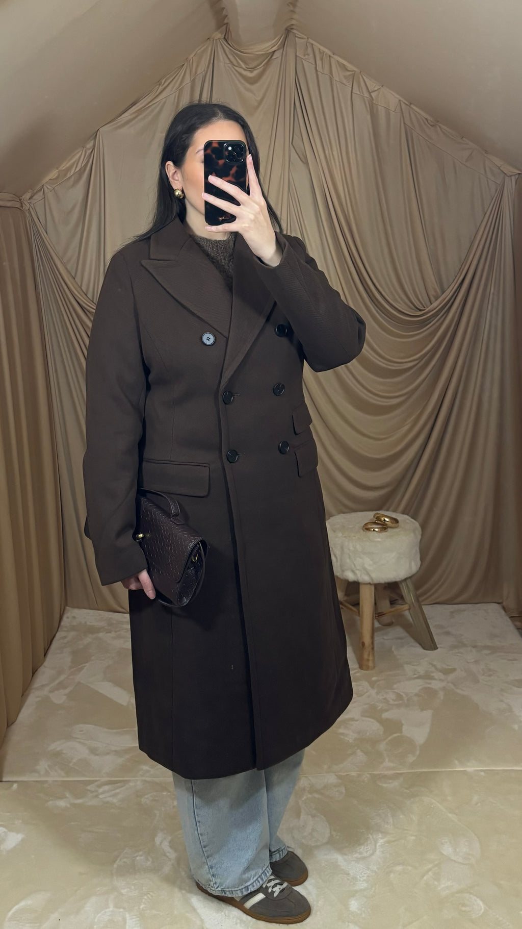 Manteau long marron