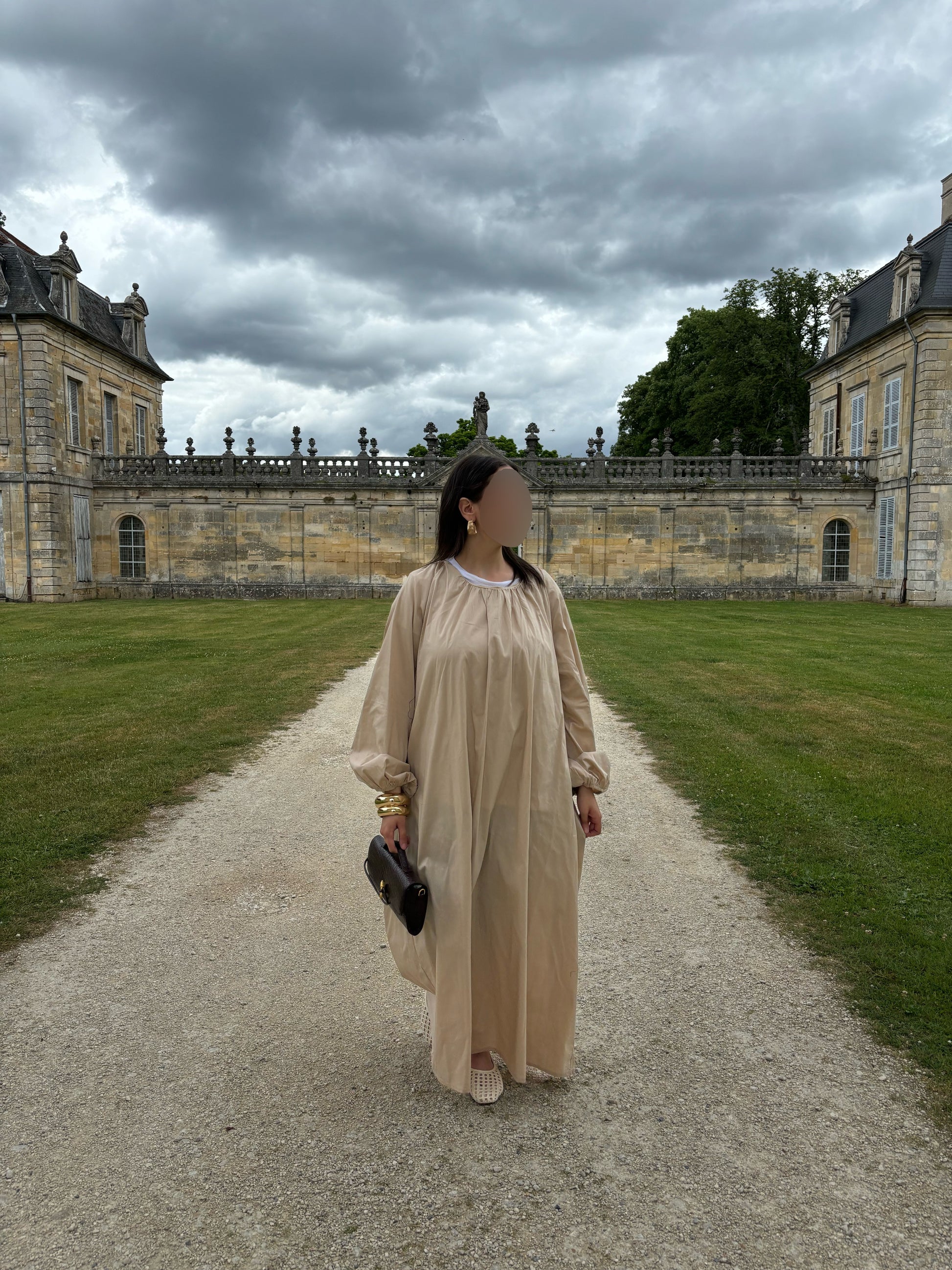 Robe popeline beige