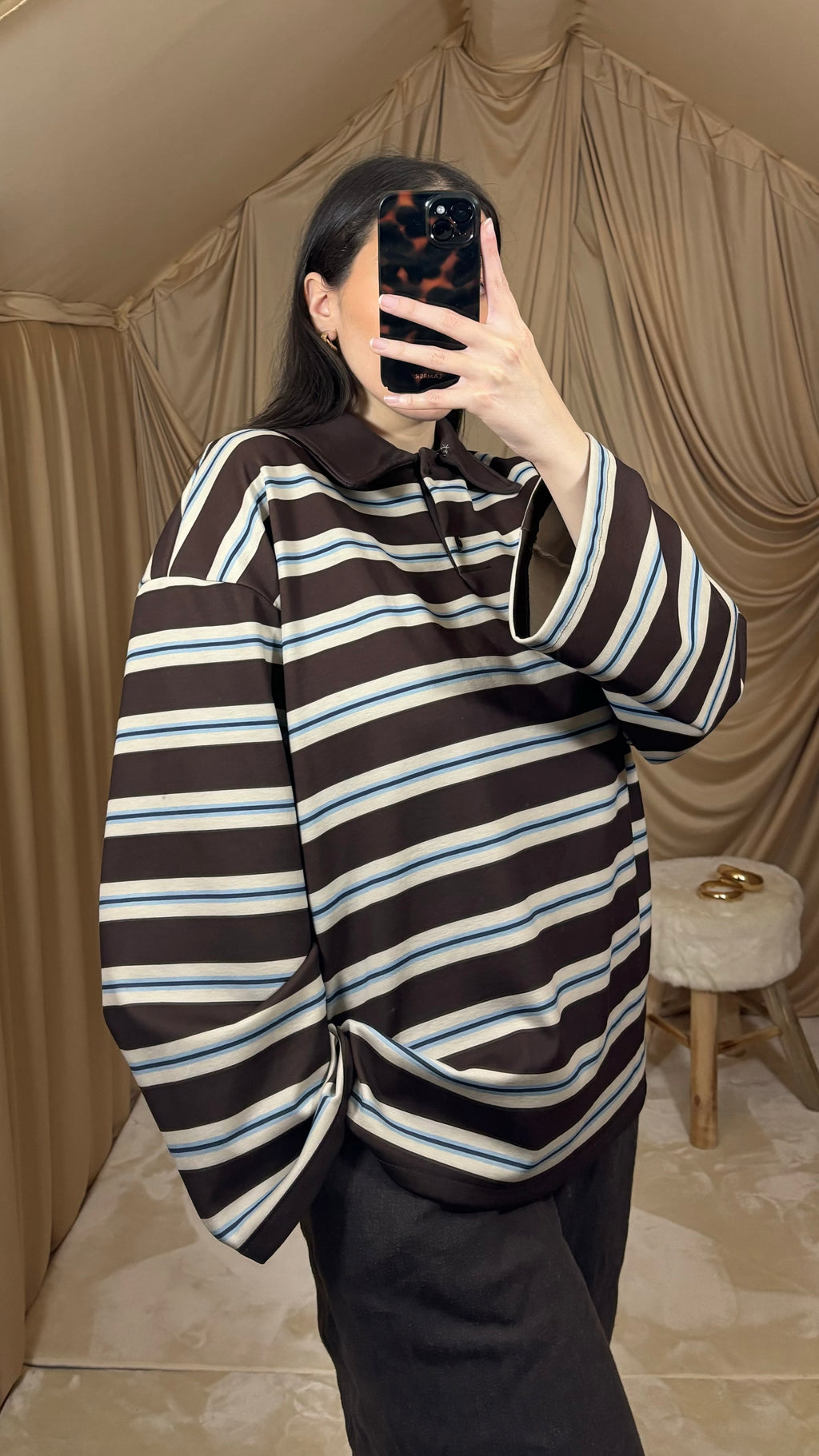 Pull polo marron