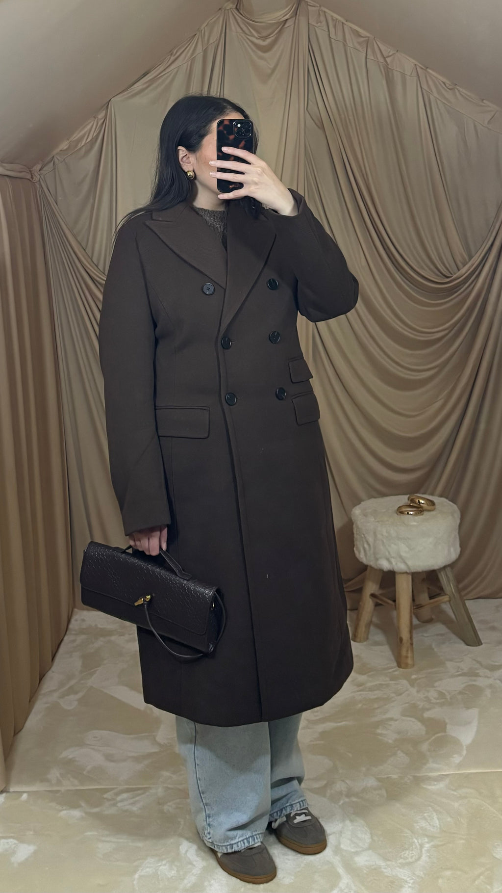Manteau long marron
