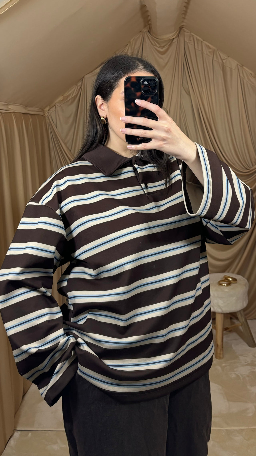 Pull polo marron