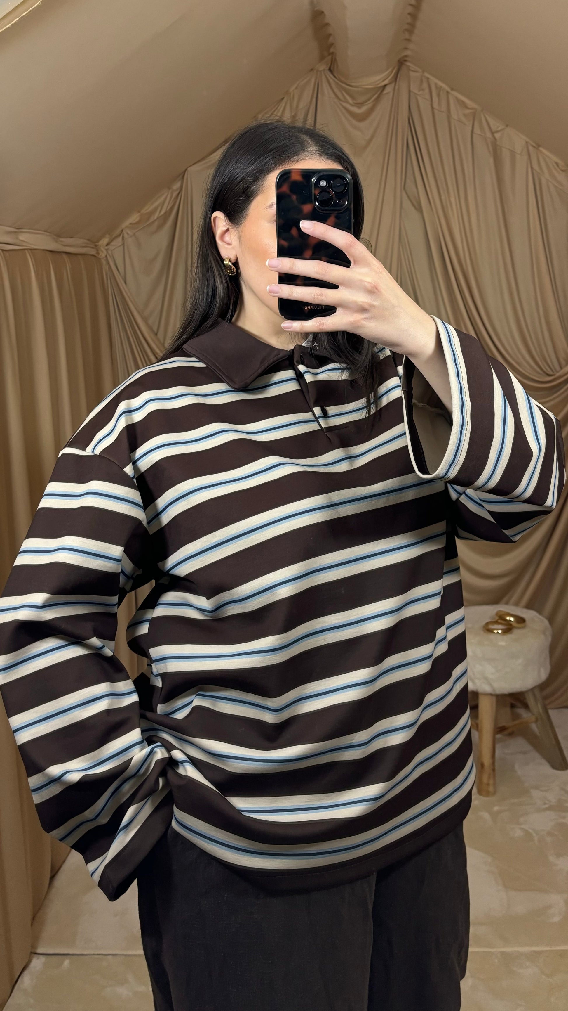 Pull polo marron