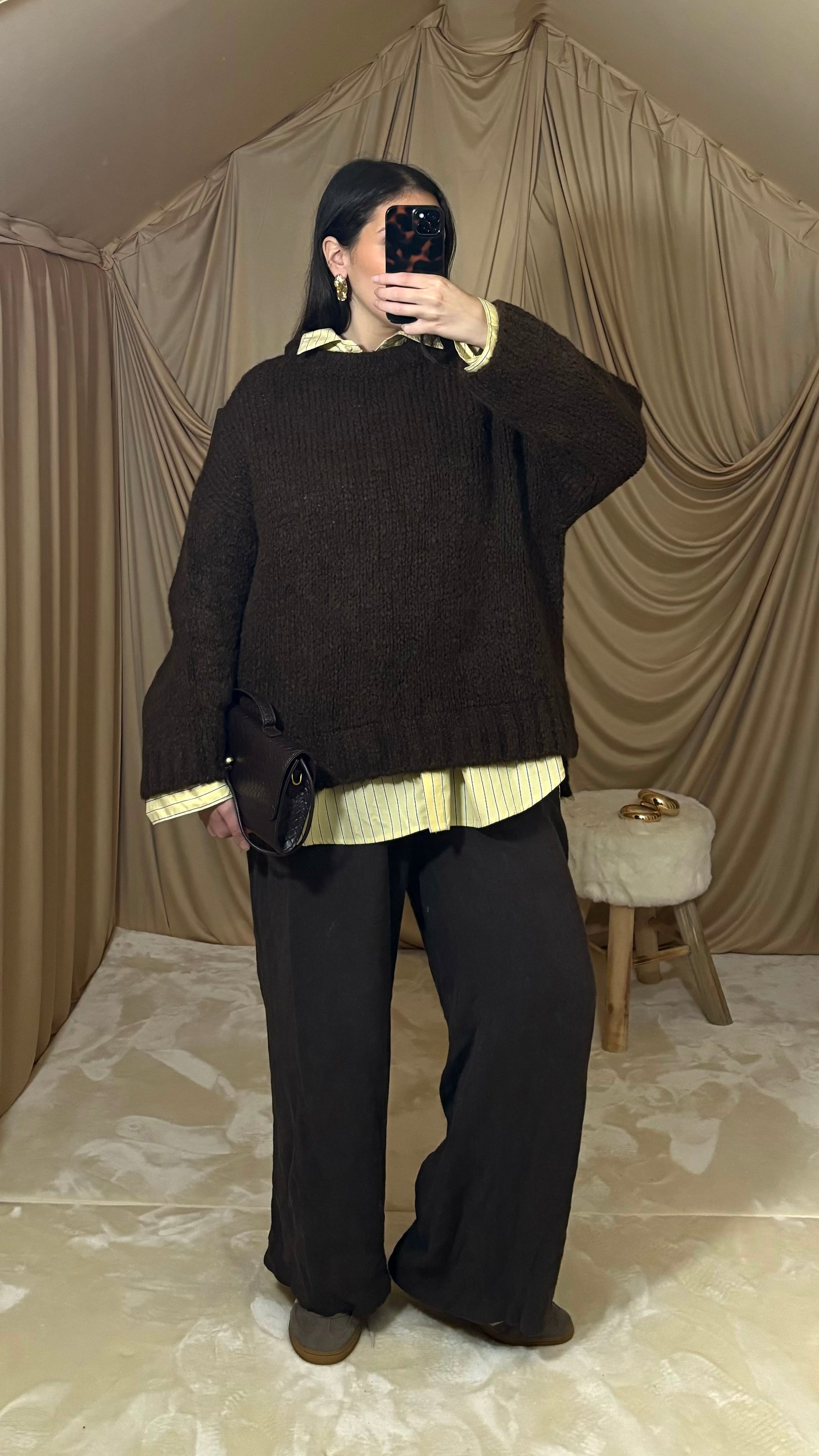 Pull en laine marron