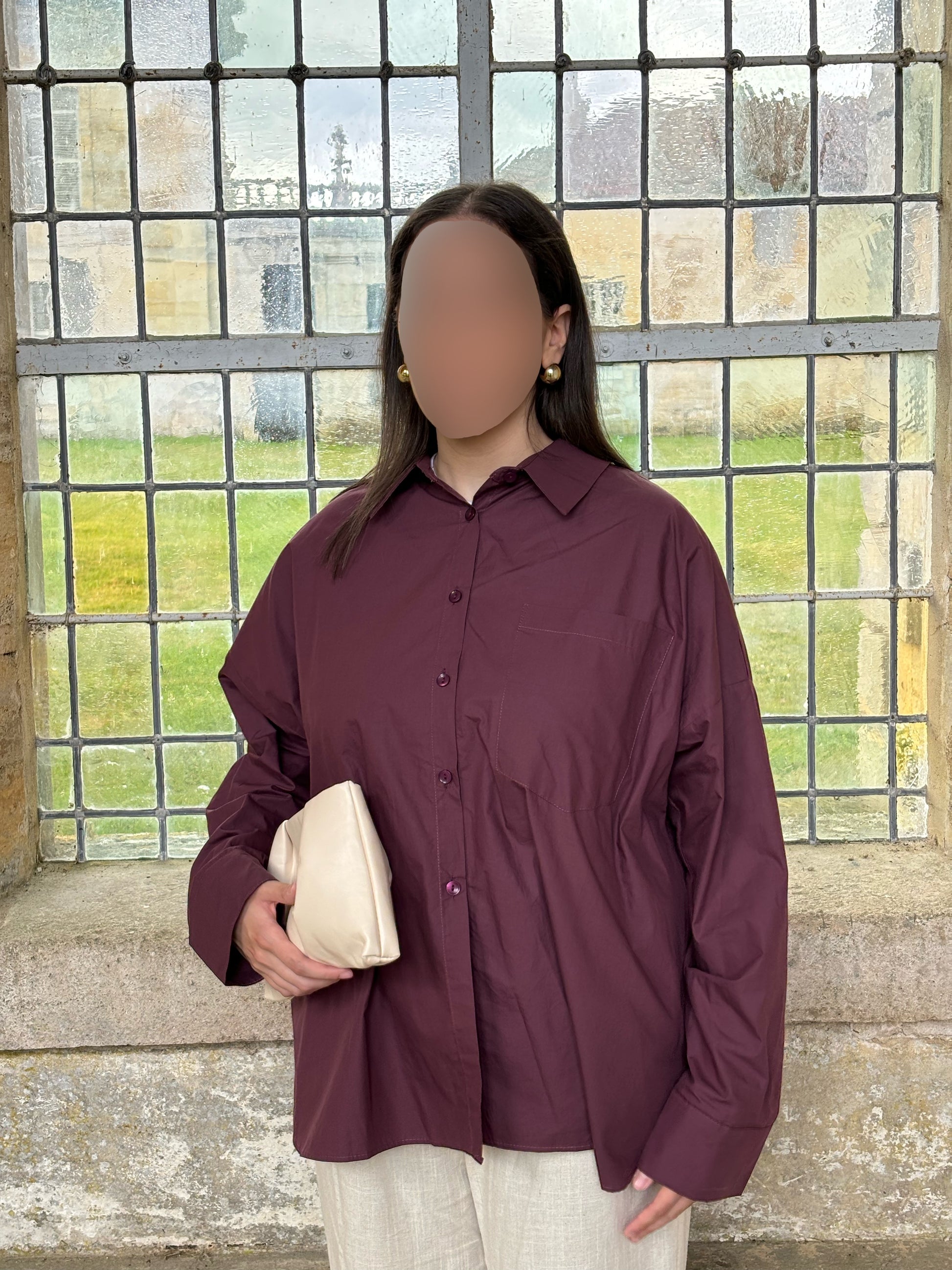 Chemise oversize bordeaux