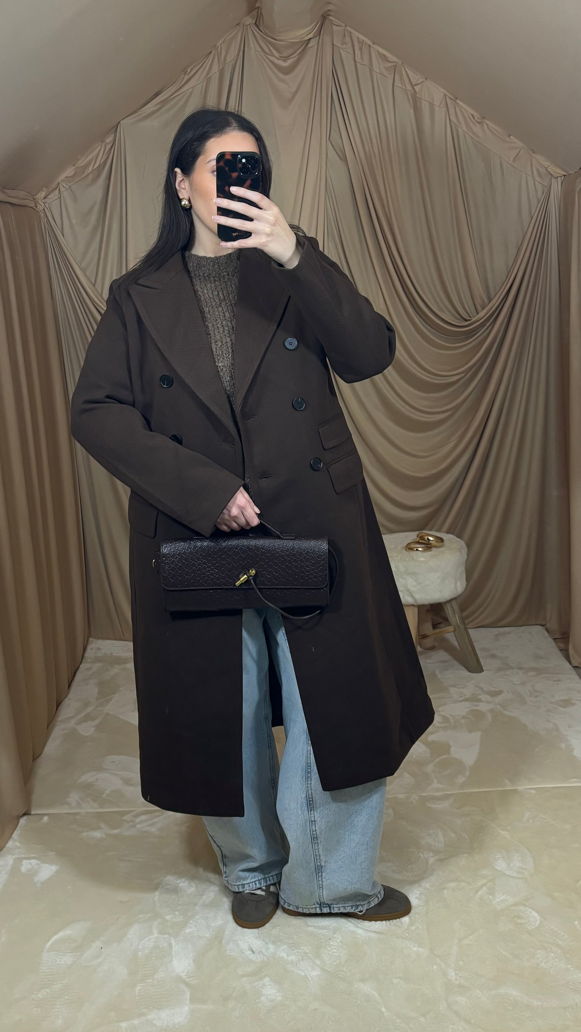 Manteau long marron