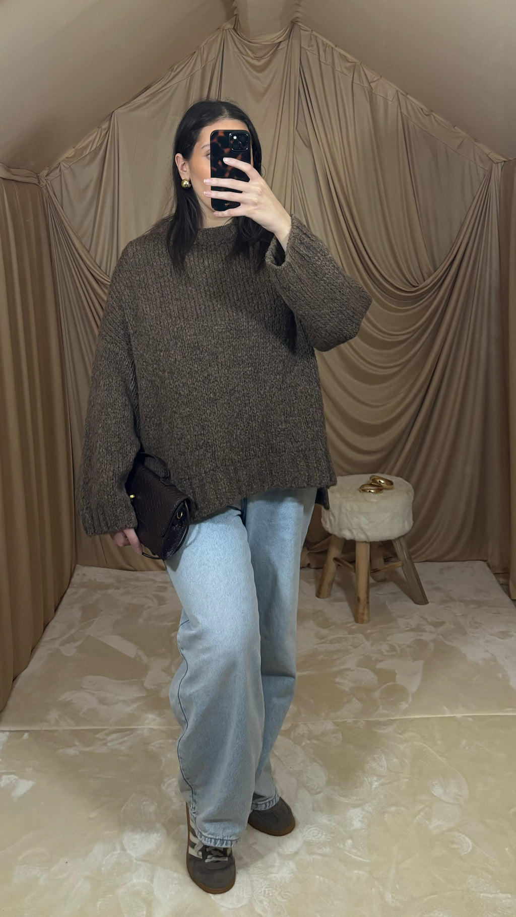 Pull en laine taupe