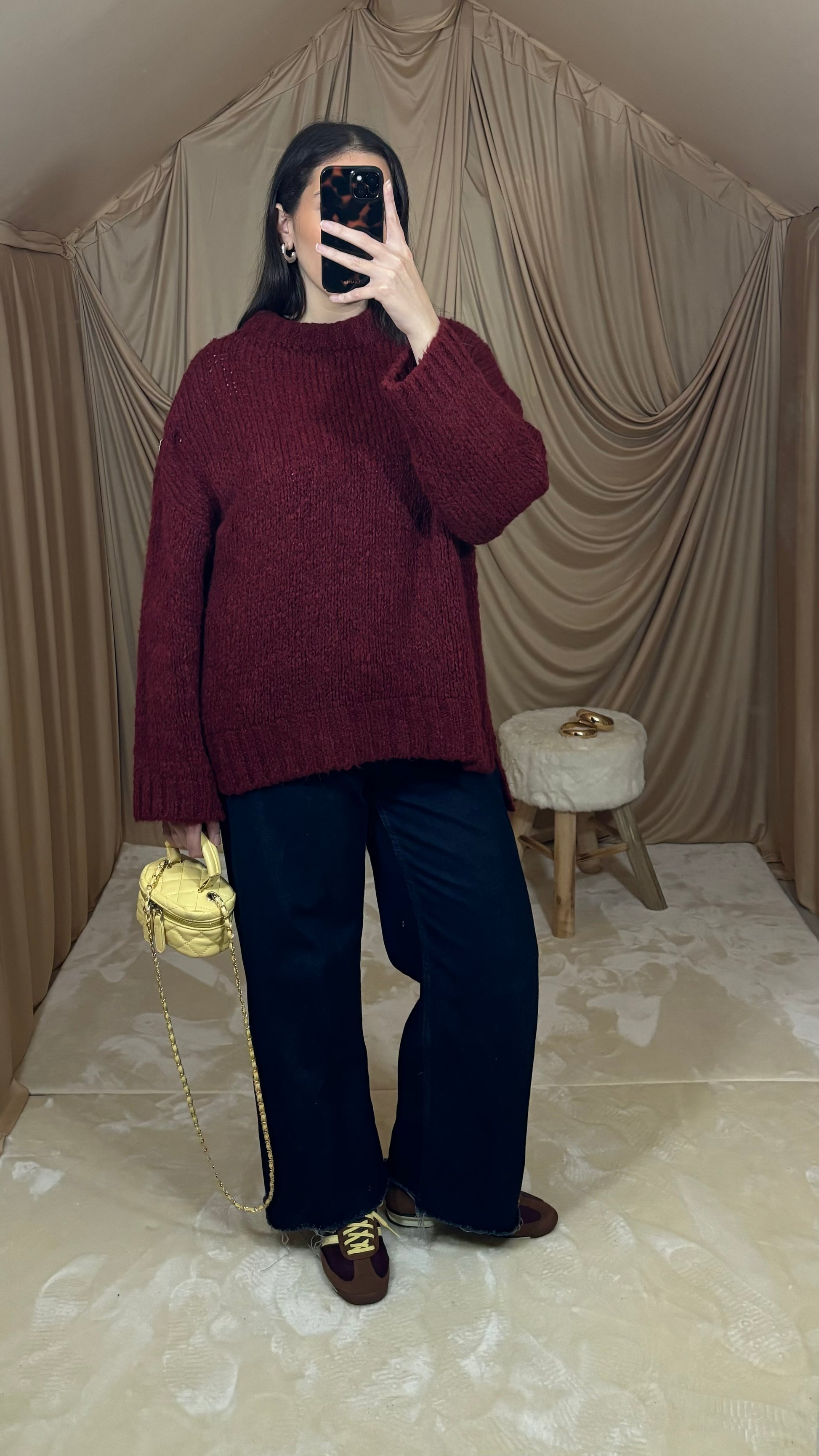 Pull en laine bordeaux