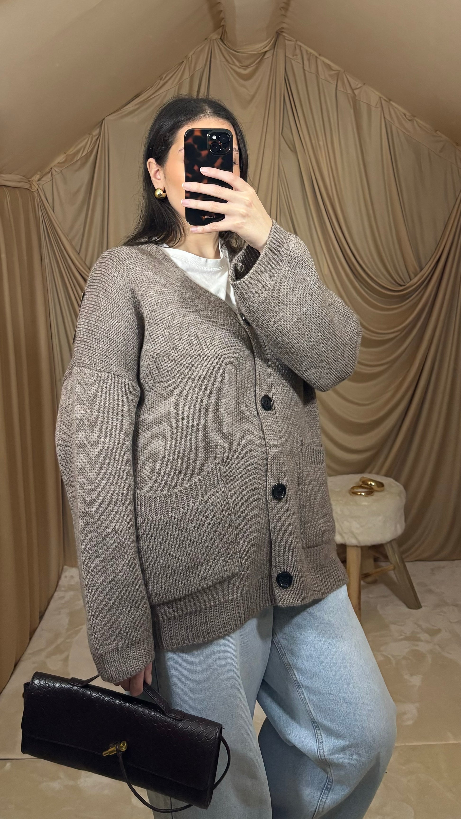 Cardigan taupe