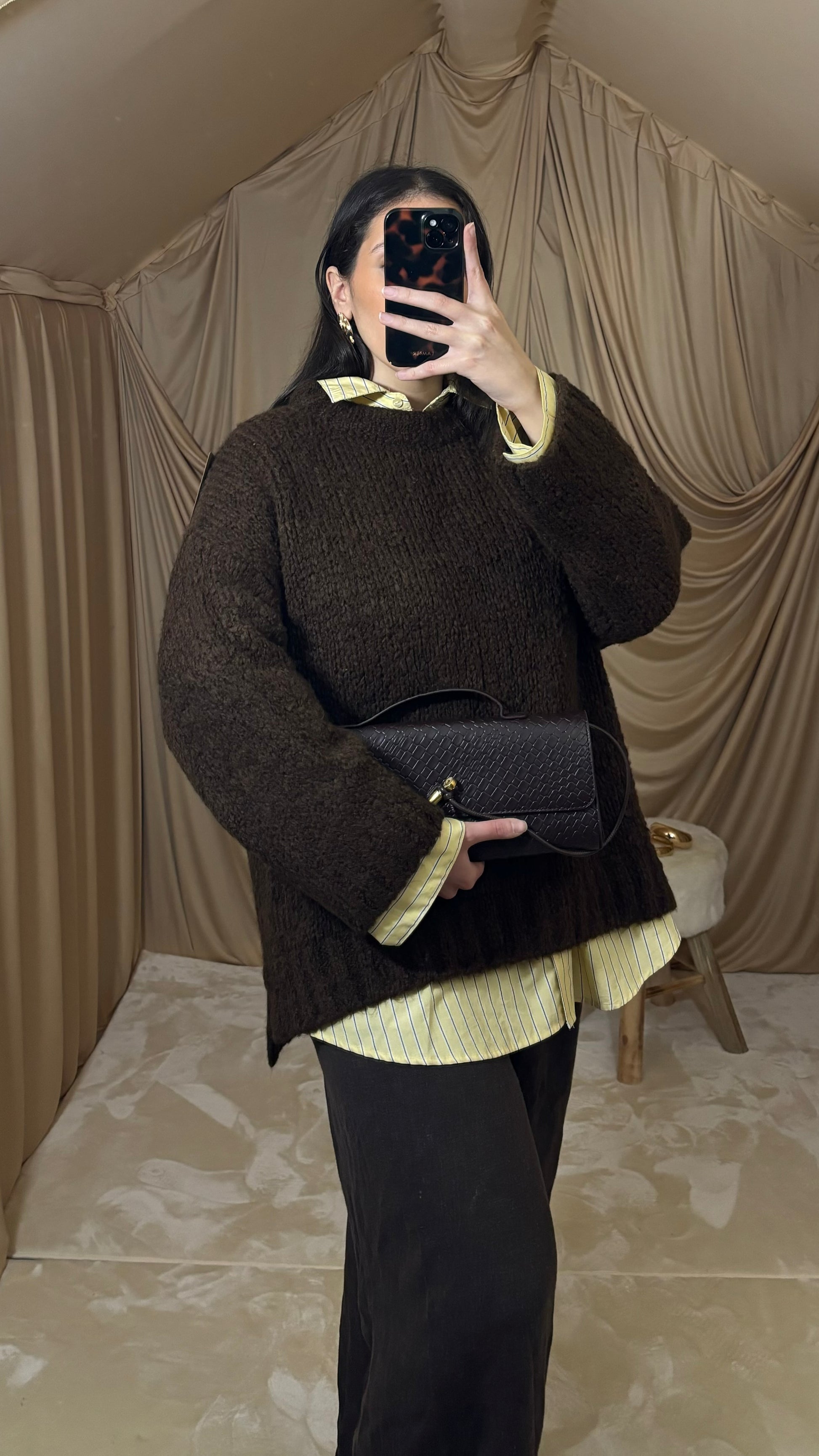 Pull en laine marron