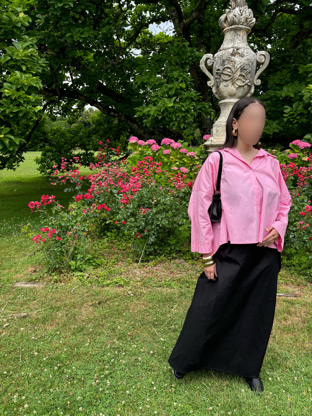 Chemise oversize rose