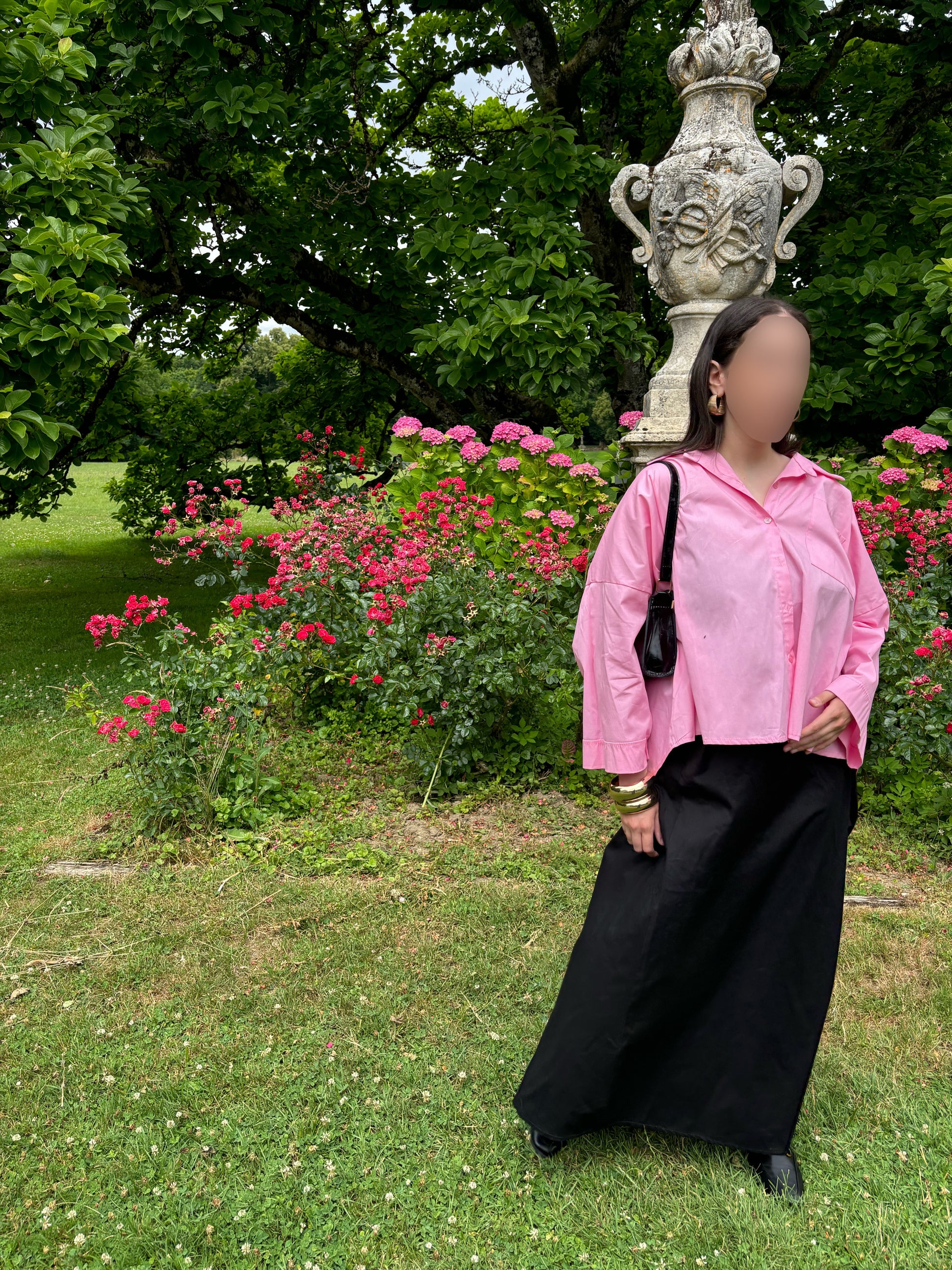 Chemise oversize rose
