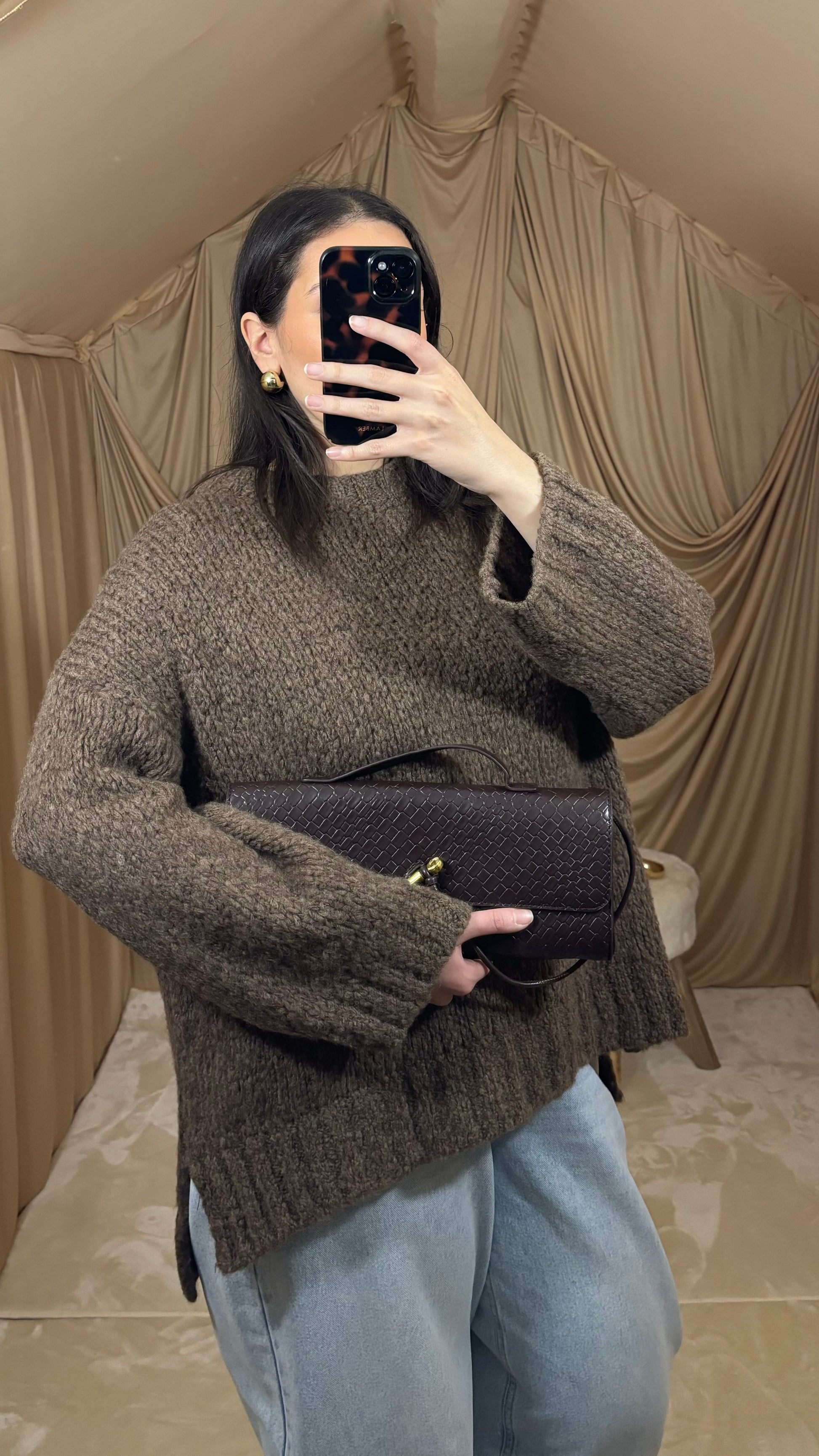 Pull en laine taupe
