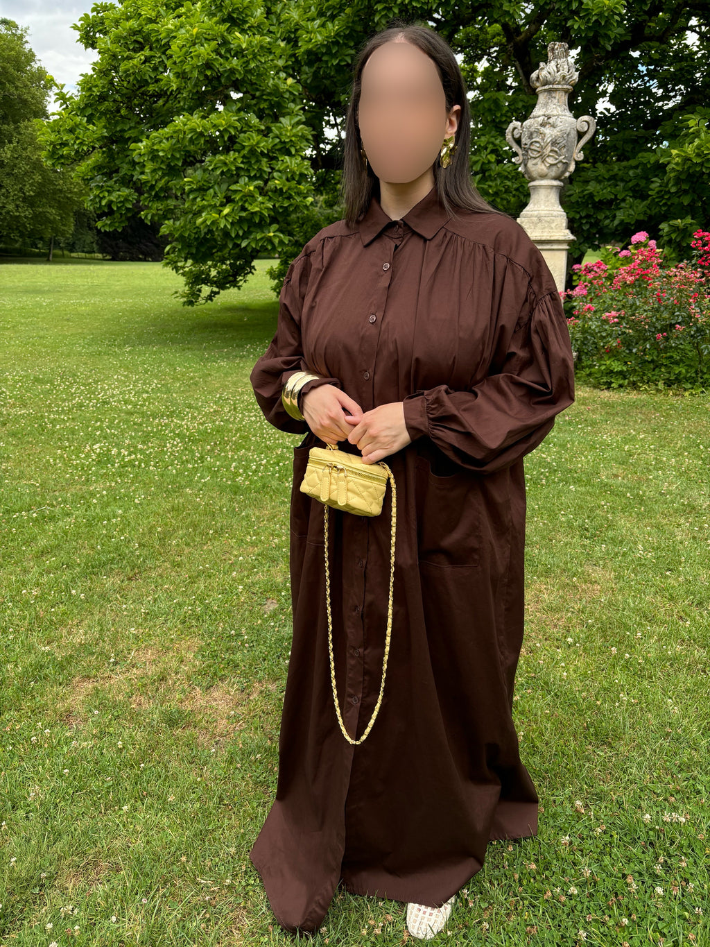 Robe chemise marron