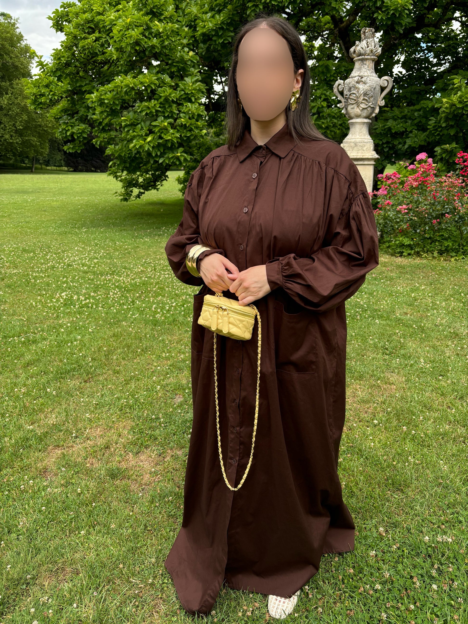 Robe chemise marron