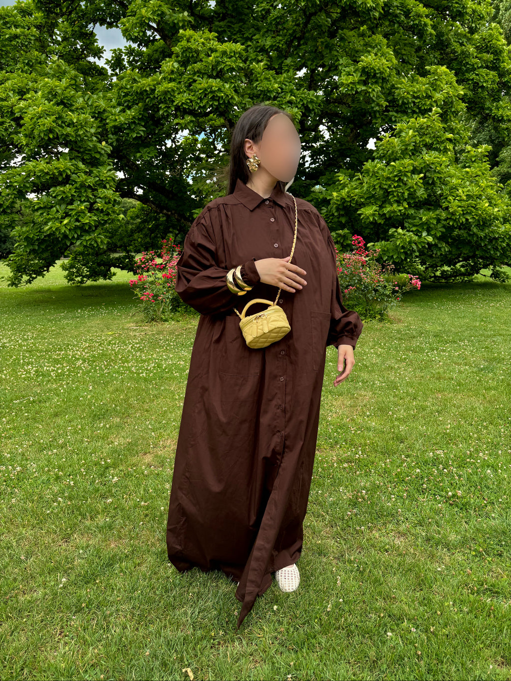 Robe chemise marron