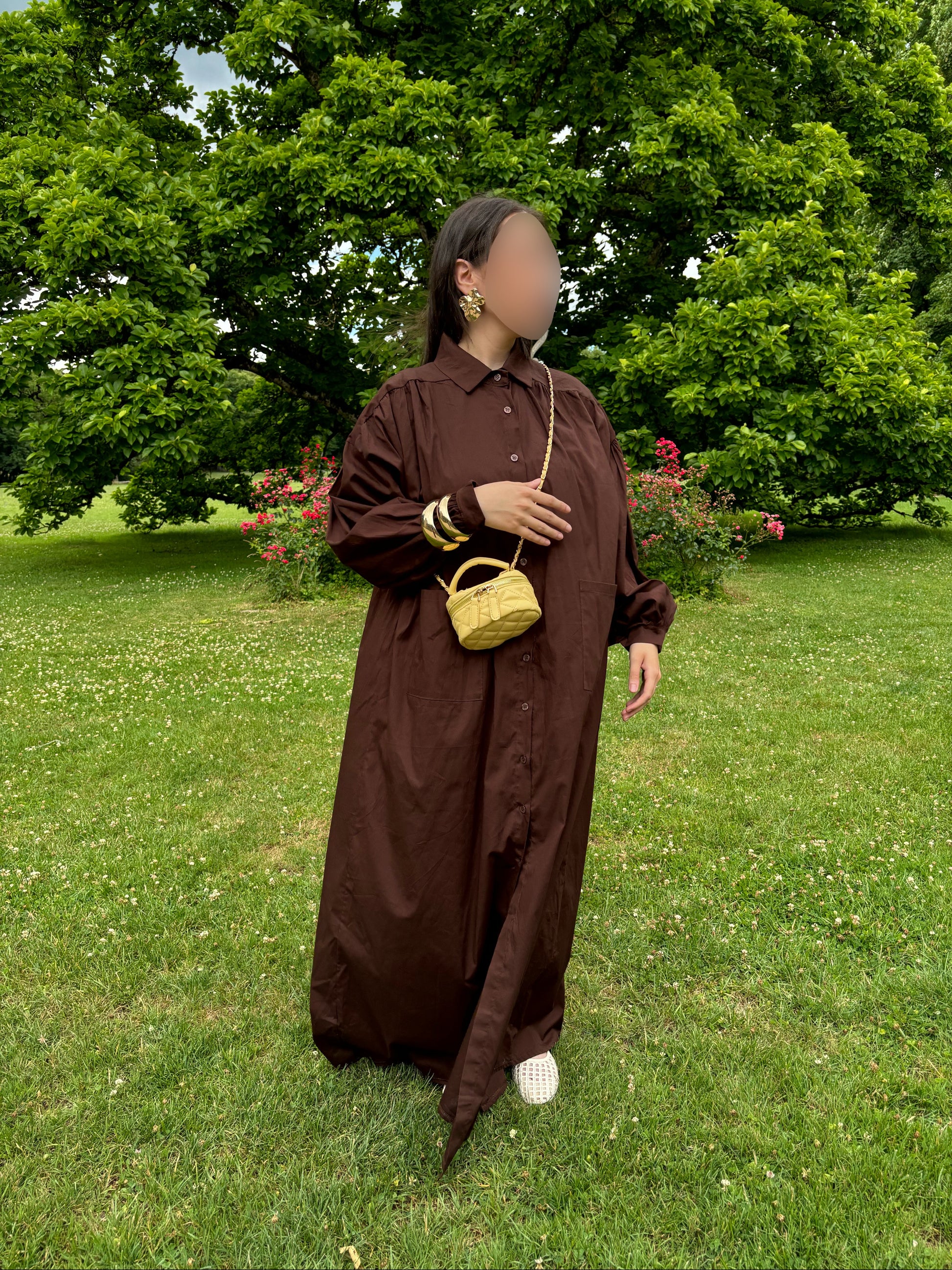 Robe chemise marron